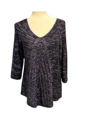 Studio Works 3/4 Sleeve V-Neck Sweater.
